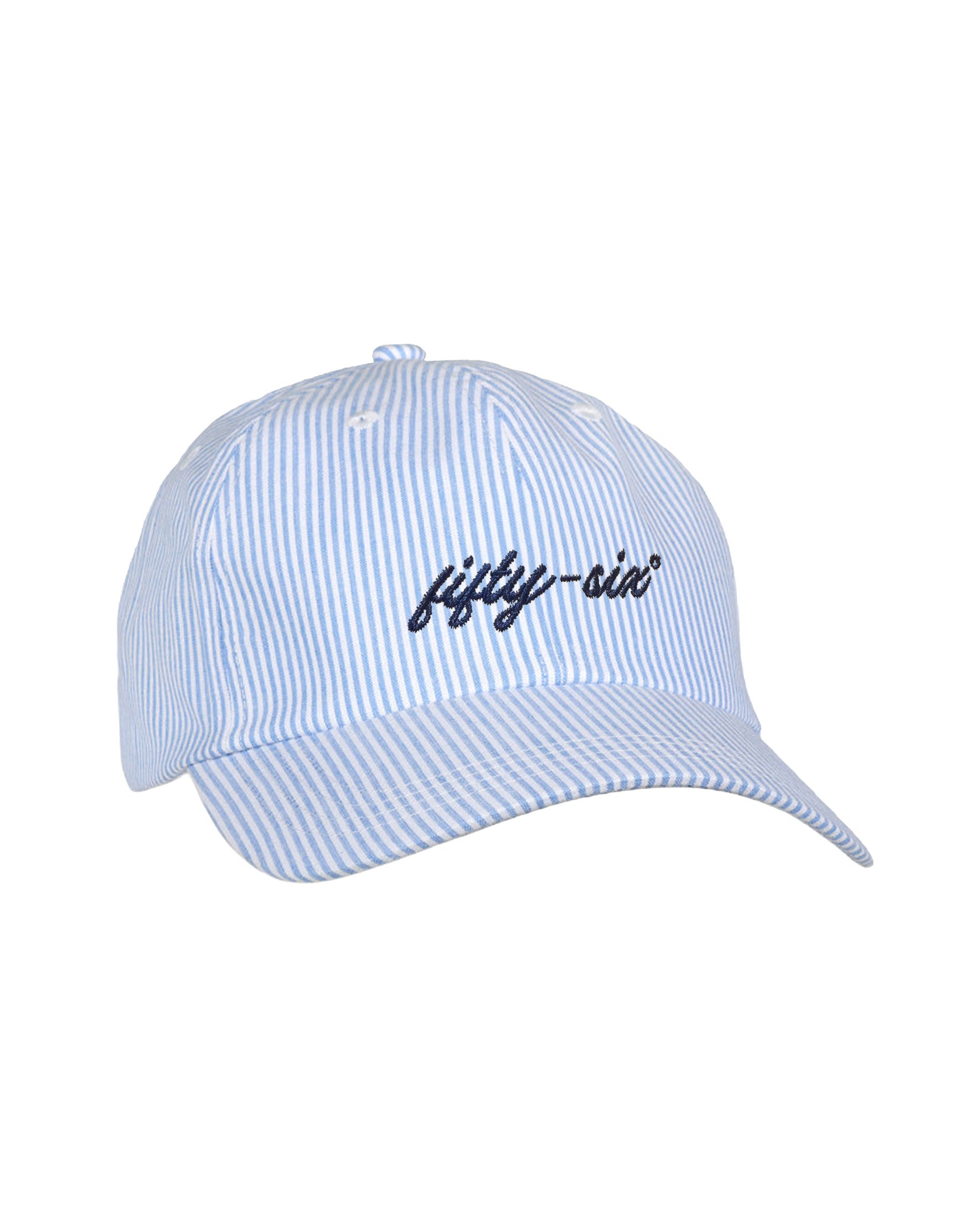 Fifty Six° Script Hat - Blue Seersucker