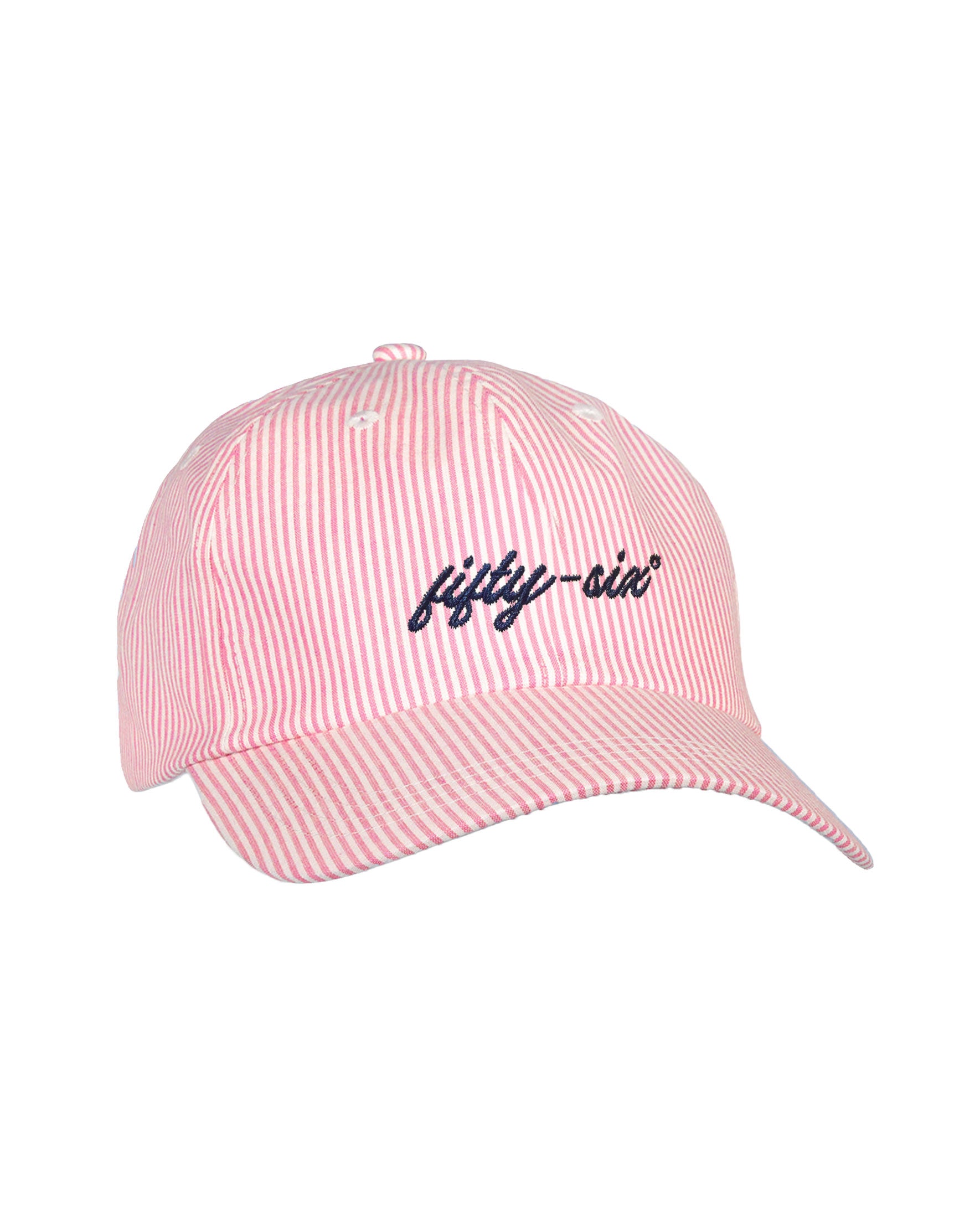 Fifty Six° Script Hat - Pink Seersucker